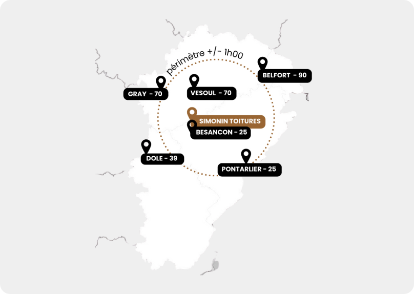 Zone d'intervention Simonin Toitures
